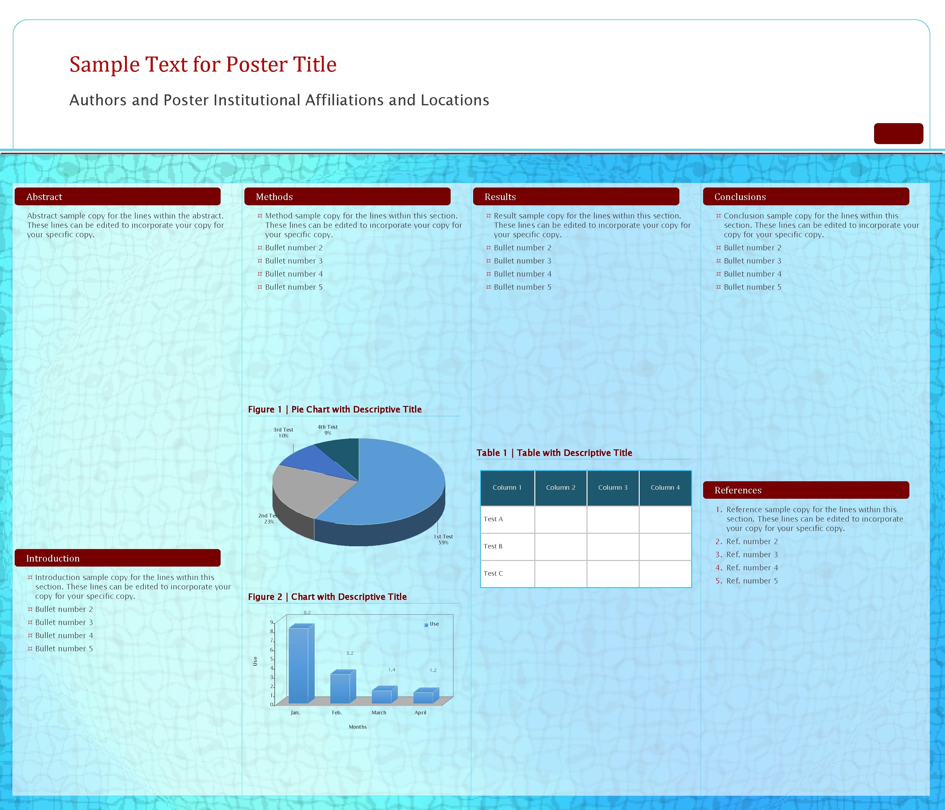 Sample Text for Poster Title Authors and Poster Institutional Affiliations and Locations Abstract Methods