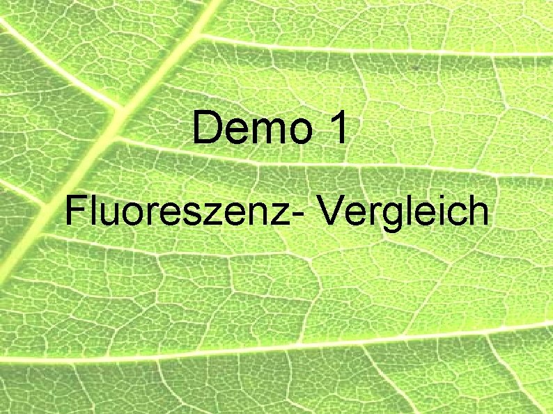 Demo 1 Fluoreszenz- Vergleich 