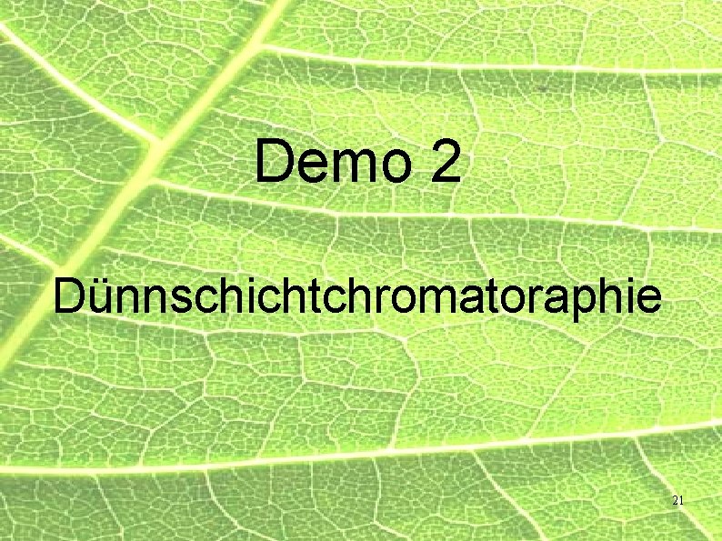 Demo 2 Dünnschichtchromatoraphie 21 