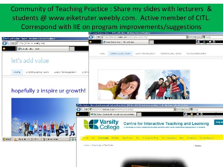 Community of Teaching Practice : Share my slides with lecturers & students @ www.