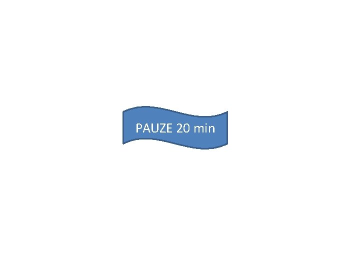 PAUZE 20 min PAUZE 20 min