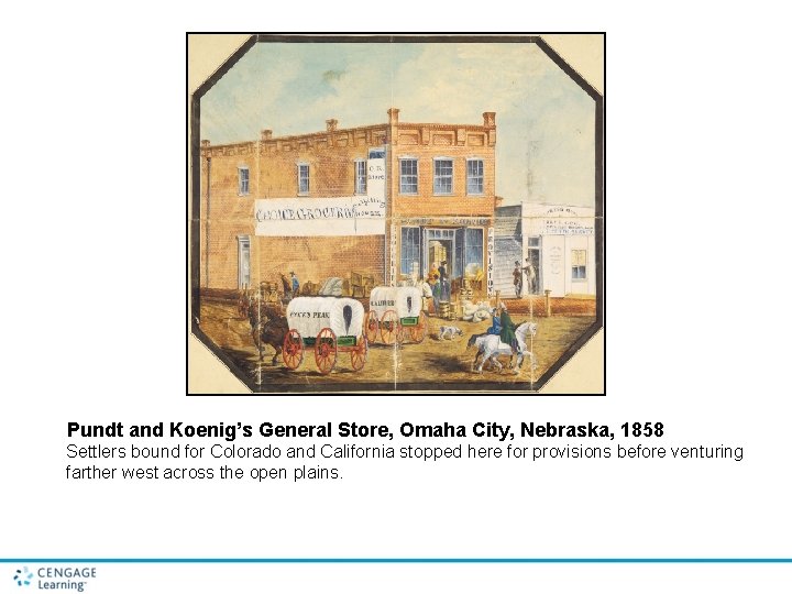 Pundt and Koenig’s General Store, Omaha City, Nebraska, 1858 Settlers bound for Colorado and