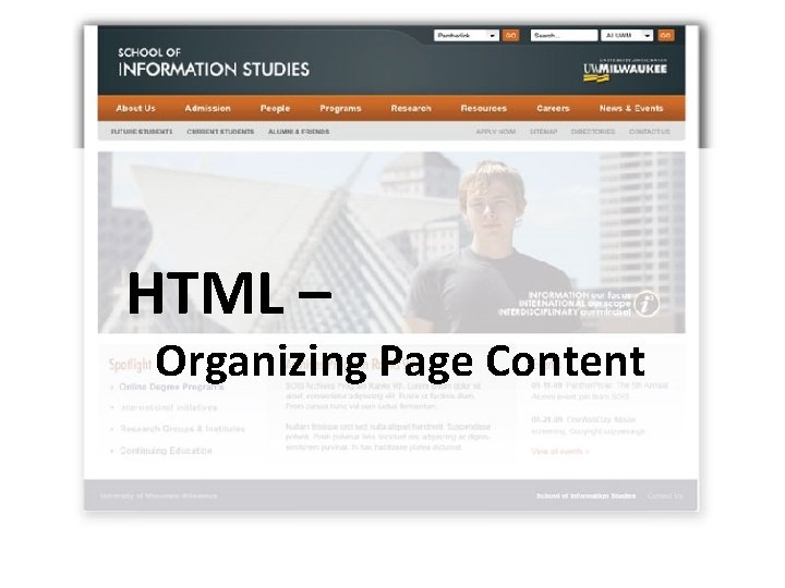 HTML – Organizing Page Content 