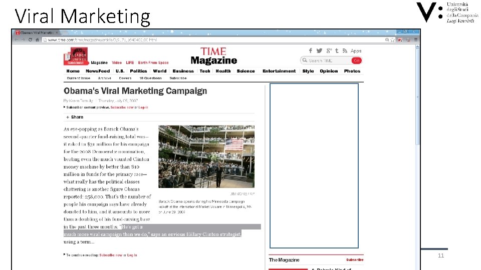 Viral Marketing 08/06/2021 Hy. TAC 2019 DIPARTIMENTO DI PSICOLOGIA UNIVERSITÀ DEGLI STUDI DELLA CAMPANIA