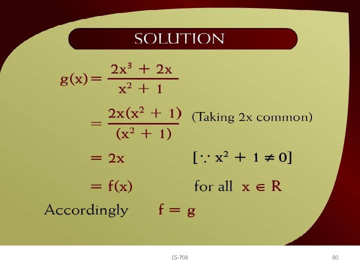 Solution – (17 – 3 a) CS-708 80 