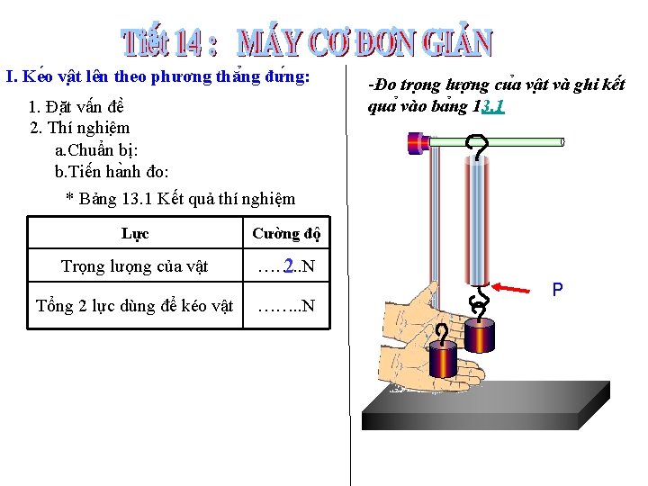 I. Ke o vâ t lên theo phương thă ng đư ng: 1. Đă