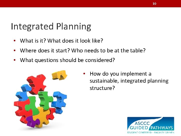 10 Integrated Planning • What is it? What does it look like? • Where