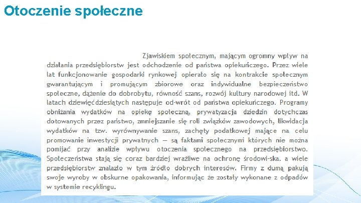 Otoczenie społeczne 