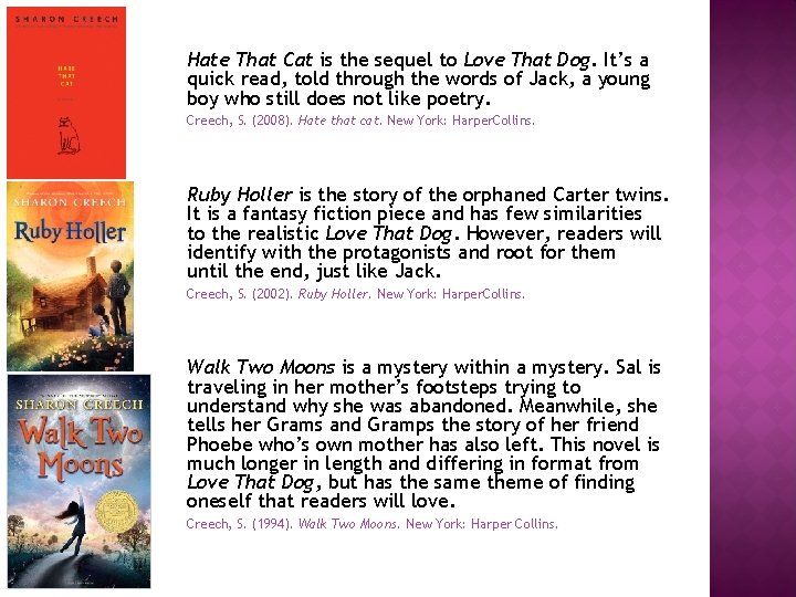 Hate That Cat is the sequel to Love That Dog. It’s a quick read,