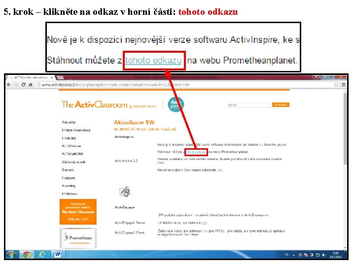 5. krok – klikněte na odkaz v horní části: tohoto odkazu 