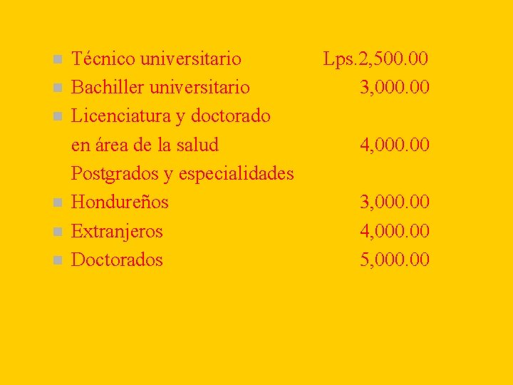n n n Técnico universitario Bachiller universitario Licenciatura y doctorado en área de la n n n Técnico universitario Bachiller universitario Licenciatura y doctorado en área de la