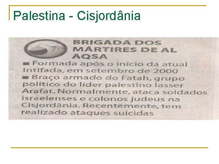 Palestina - Cisjordânia 