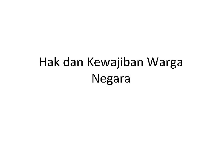 Hak dan Kewajiban Warga Negara 