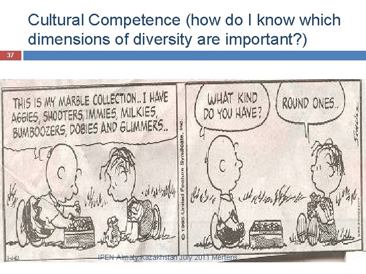 Cultural Competence (how do I know which dimensions of diversity are important? ) 37