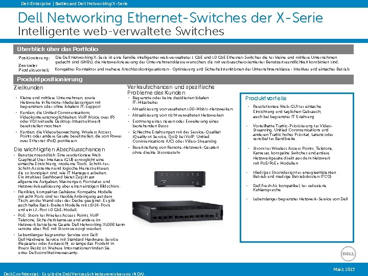 Dell Enterprise | Battlecard Dell Networking X-Serie Dell Networking Ethernet-Switches der X-Serie Intelligente web-verwaltete