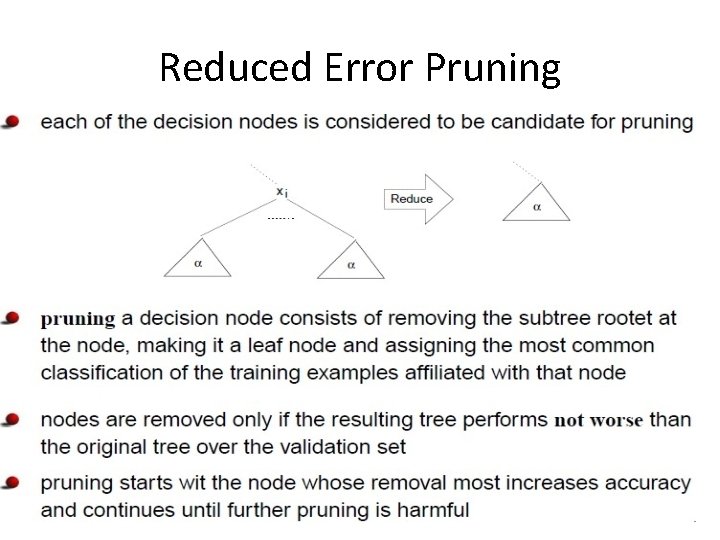 Reduced Error Pruning 