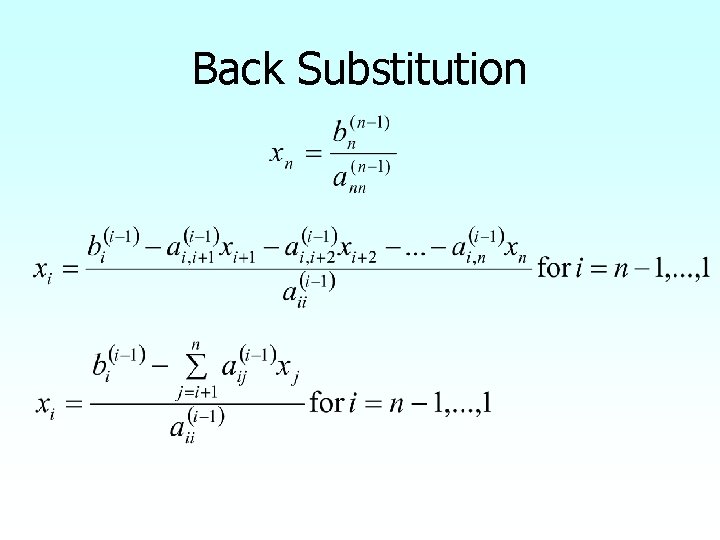 Back Substitution 