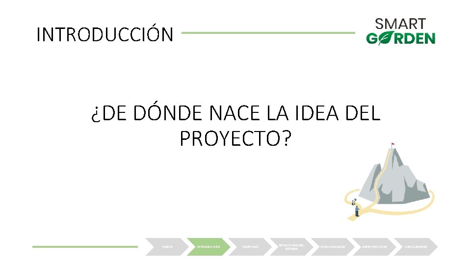 INTRODUCCIÓN ¿DE DÓNDE NACE LA IDEA DEL PROYECTO? INDICE INTRODUCCIÓN OBJETIVOS ESTRUCTURA DEL SISTEMA