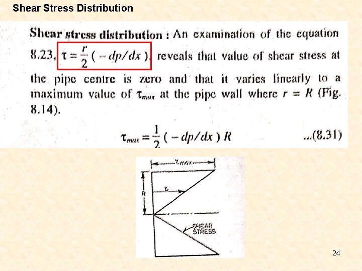 Shear Stress Distribution 24 