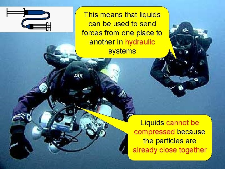 This means that liquids can be used to send forces from one place to