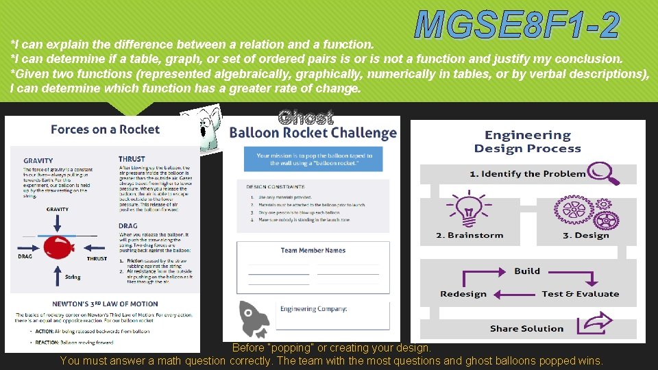 MGSE 8 F 1 -2 *I can explain the difference between a relation and