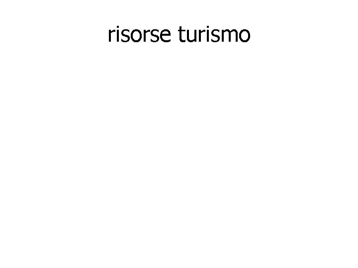 risorse turismo 