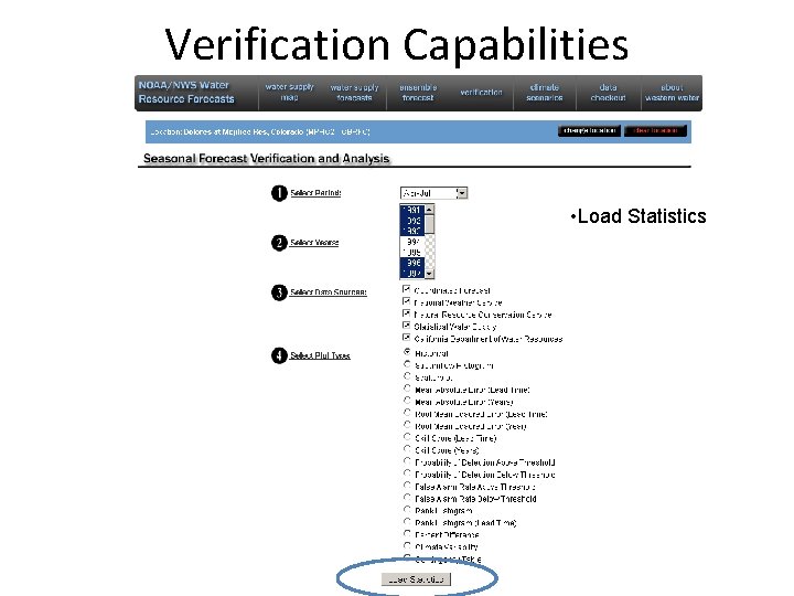 Verification Capabilities • Load Statistics Verification Capabilities • Load Statistics