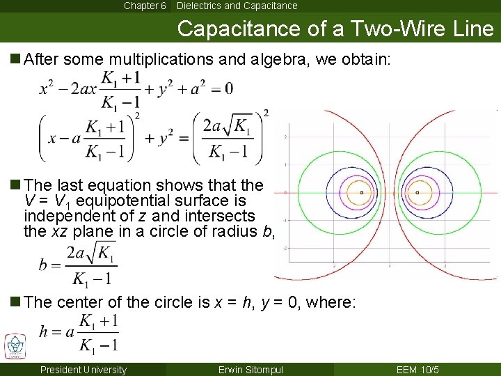Chapter 6 Dielectrics and Capacitance of a Two-Wire Line n After some multiplications and