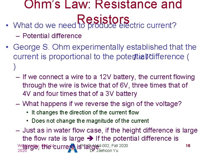  • Ohm’s Law: Resistance and Resistors What do we need to produce electric