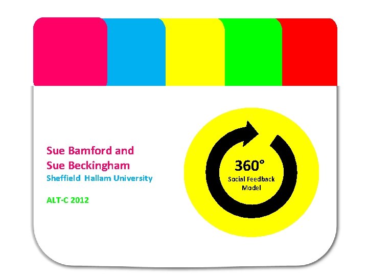 The Module Sue Bamford and Sue Beckingham Sheffield Hallam University ALT-C 2012 360° Social