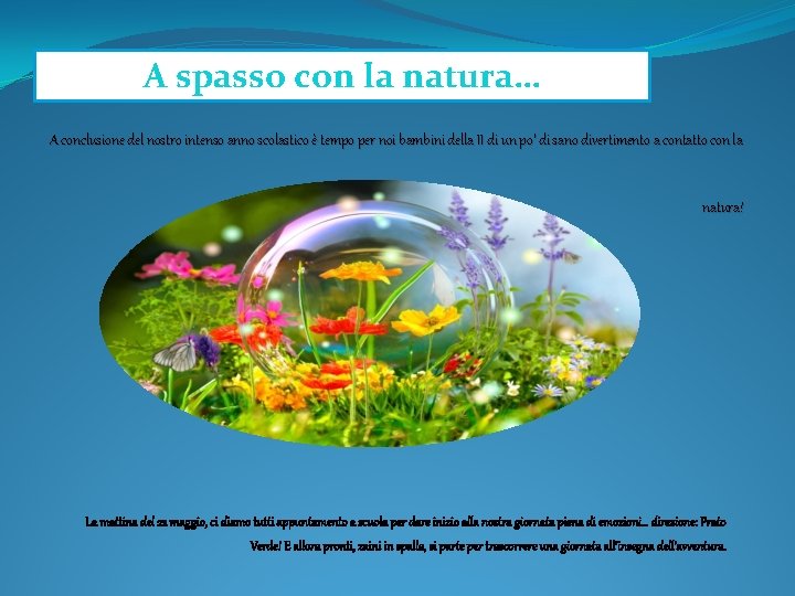 A spasso con la natura… A conclusione del nostro intenso anno scolastico è tempo