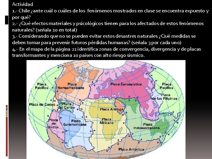 Actividad 1. - Chile ¿ante cuál o cuáles de los fenómenos mostrados en clase