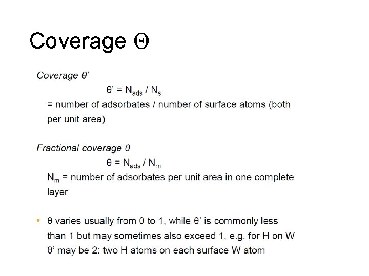 Coverage Θ 