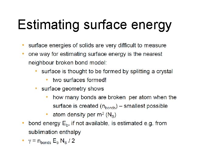 Estimating surface energy 