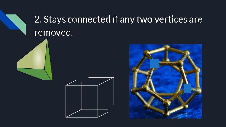 2. Stays connected if any two vertices are removed. 