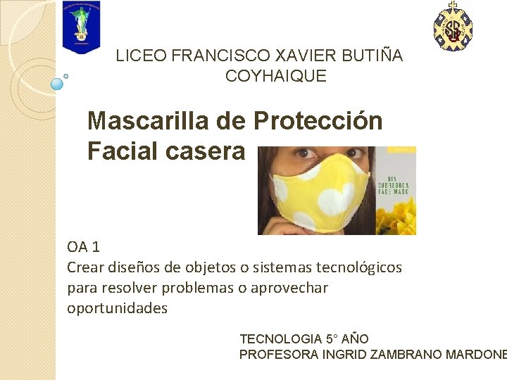 LICEO FRANCISCO XAVIER BUTIÑA COYHAIQUE Mascarilla de Protección Facial casera OA 1 Crear diseños