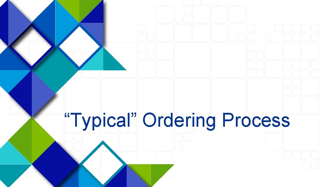 “Typical” Ordering Process 6 