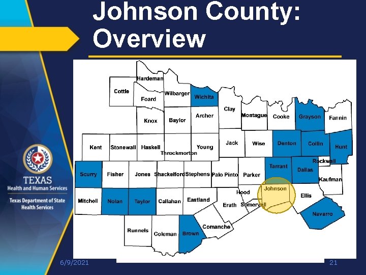 Johnson County: Overview 6/9/2021 21 