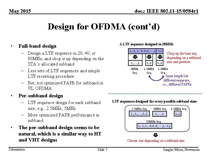 May 2015 doc. : IEEE 802. 11 -15/0584 r 1 Design for OFDMA (cont’d)