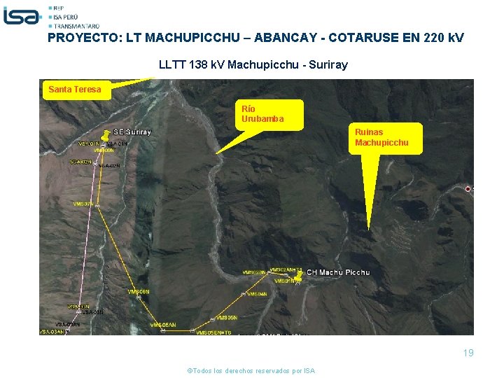 PROYECTO: LT MACHUPICCHU – ABANCAY - COTARUSE EN 220 k. V LLTT 138 k.