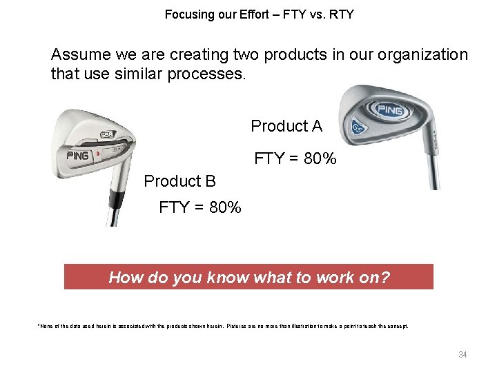 Focusing our Effort – FTY vs. RTY Assume we are creating two products in Focusing our Effort – FTY vs. RTY Assume we are creating two products in