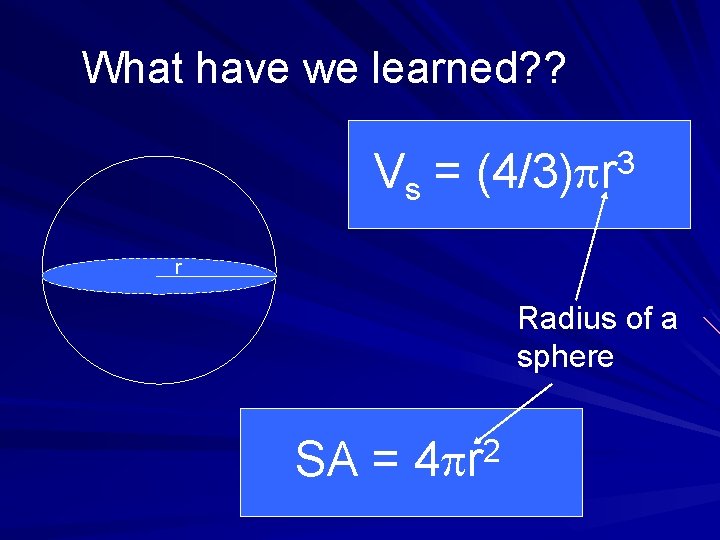 Sec 11 6 Surface Area Volume of Spheres