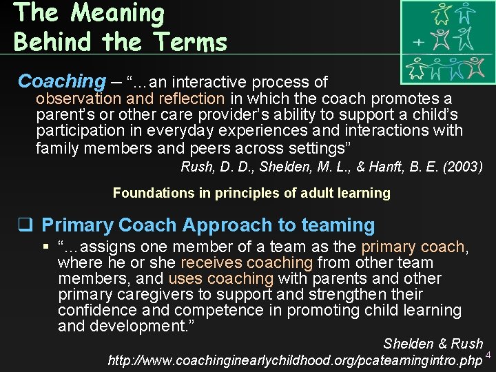 The Meaning Behind the Terms Coaching – “…an interactive process of observation and reflection