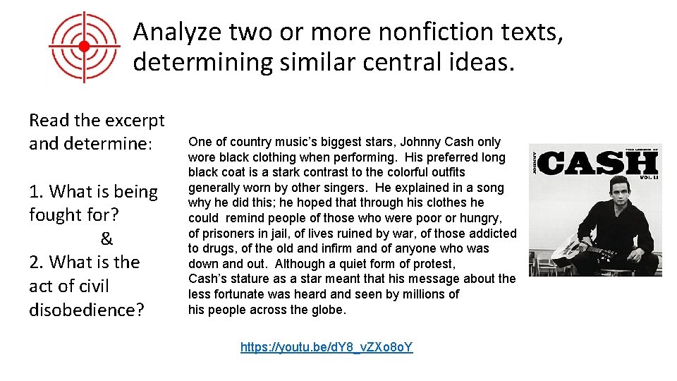 Analyze two or more nonfiction texts, determining similar central ideas. Read the excerpt and Analyze two or more nonfiction texts, determining similar central ideas. Read the excerpt and