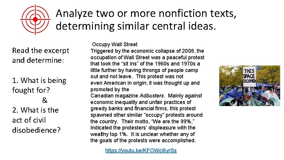 Analyze two or more nonfiction texts, determining similar central ideas. Read the excerpt and Analyze two or more nonfiction texts, determining similar central ideas. Read the excerpt and