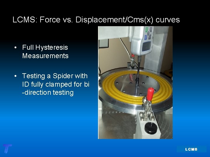 LCMS: Force vs. Displacement/Cms(x) curves • Full Hysteresis Measurements • Testing a Spider with