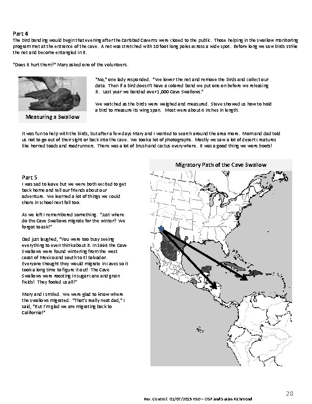 Part 4 The bird banding would begin that evening after the Carlsbad Caverns were