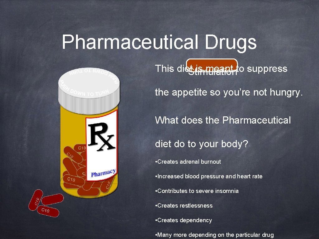 Pharmaceutical Drugs This diet. Stimulation is meant to suppress the appetite so you’re not