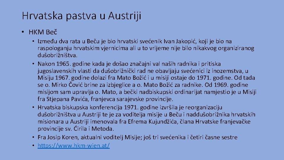 Hrvatska pastva u Austriji • HKM Beč • Između dva rata u Beču je