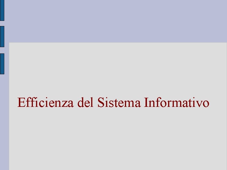 Efficienza del Sistema Informativo 